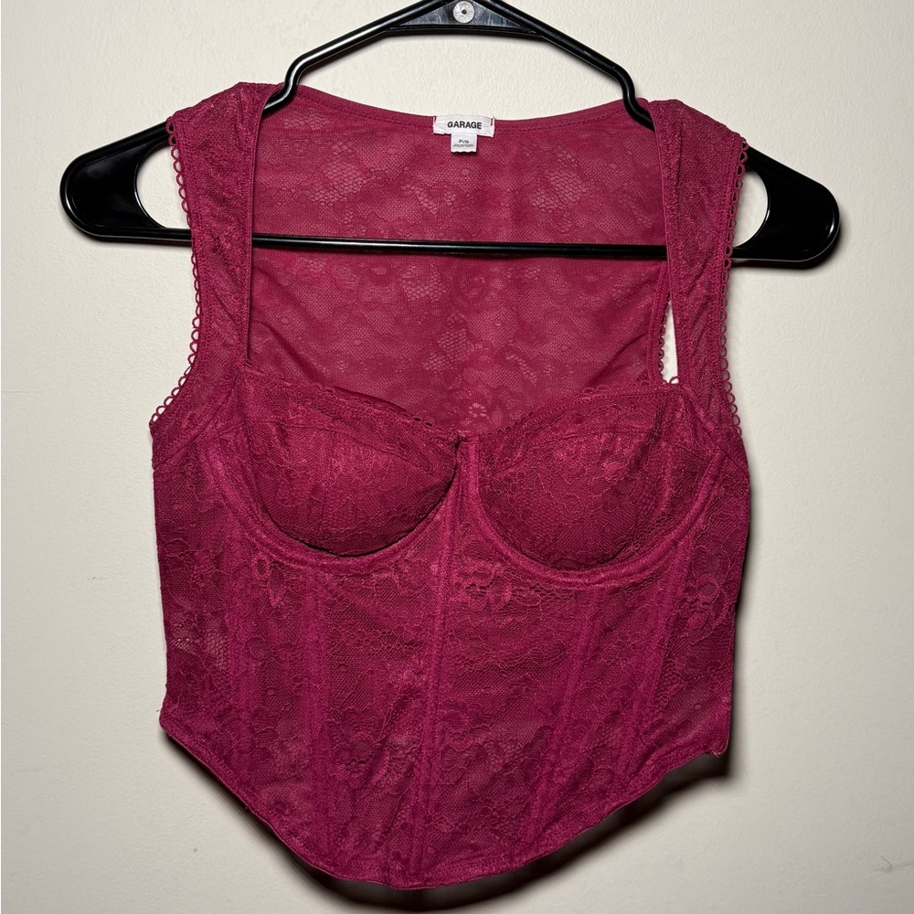 garage crop corset short sleeve